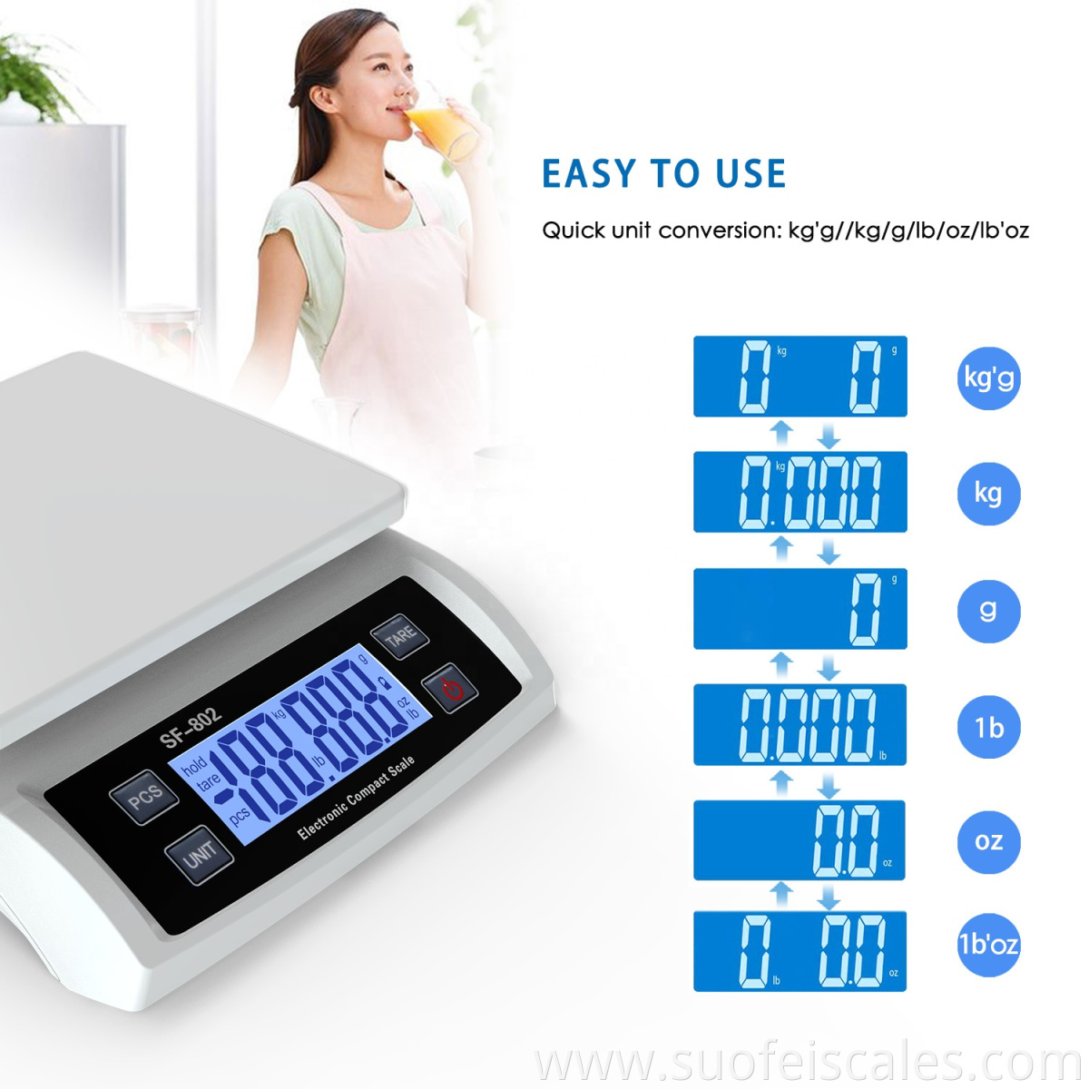 SF-802 Electric 30kg Postal Shipping Parcel Balance Wagge Digital Office Kitchen Scale 30kg Weight Machine